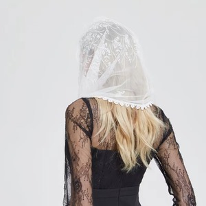 Ivoire Dentelle Femmes <span class=keywords><strong>Catholique</strong></span> <span class=keywords><strong>Mantille</strong></span> Voile pour Église Tête Couverture Masse Latine Velo Mantilla De Novia Negra Chapelle Infinity Veil - Product Image 6