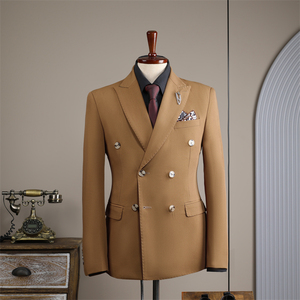 Costume croisé <span class=keywords><strong>pour</strong></span> homme, style italien, en laine peignée, <span class=keywords><strong>pour</strong></span> affaires, mariage, <span class=keywords><strong>cérémonie</strong></span>, ensemble blazer et <span class=keywords><strong>pantalon</strong></span>, luxe, <span class=keywords><strong>pour</strong></span> mariage, plage, soirée, bal de promo - Product Image 3