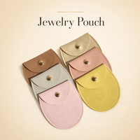 Sac de voyage en cuir PU personnalisé HKSLW, vente directe d'usine, sac d'emballage de bijoux de luxe avec bouton-pression, pochettes pour colliers et bagues