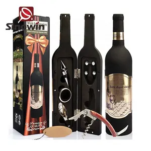 Hot selling wine bottle shape bottle opener 5 piece set gift