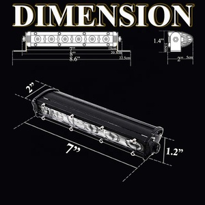 OVOVS 18W 4D 7" <strong>LED</strong> <strong>Light</strong> <strong>Bar</strong> Spot Flood Beam Single Row <strong>Light</strong> <strong>Bar</strong> for 4x4 Trucks Offroad - Product Image 3