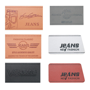 ZENOS Rectangular Leather <b>Patches</b> Embossed Jeans Fashion Classic <b>Sew</b>-<b>On</b> Labels for Clothing - Product Image 1