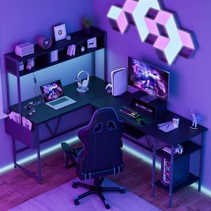 L hình chơi game bàn đảo ngược góc máy tính bàn với màn hình đứng bàn phím khay kệ lưu trữ túi - Product Image 4