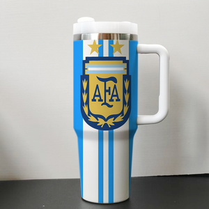 Mug de voyage isotherme en acier inoxydable de 40 oz avec poignée, couvercle et paille, double paroi isolée, idéal pour la bière, les réunions de famille et le sport - Product Image 5