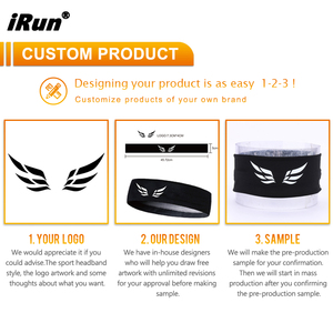 Diadema Deportiva Elástica Unisex <span class=keywords><strong>IRun</strong></span> con Logotipo Personalizado Impreso para Baloncesto, Running, Tenis y Ejercicio - Product Image 4