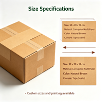 Carton d'expédition en kraft ondulé personnalisé, acceptant les commandes d'échantillons, boîte à fentes recyclable pour l'expédition de produits en vrac