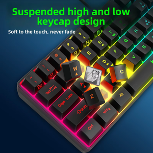 K401 61-Key <span class=keywords><strong>RGB</strong></span> sáng có dây chơi game bàn phím USB 3.0 giao diện nhựa màu-new máy tính xách tay/Máy tính để bàn bán buôn dropshipping - Product Image 4