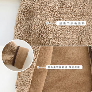 Manteau long pour fille, hiver 2019, nouveau modèle, en coton chaud et épais, rembourré en laine d'agneau, coupe ample, pour bébé et enfant, avec fermeture éclair, duveteux - Product Image 5