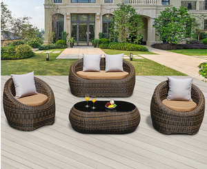 Fuera rústico Balcón de mimbre de sofás al aire libre sofá Muebles de Jardín poltrone in de mimbre - Product Image 2