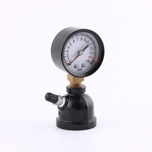 Manómetro de Presión de Gas con Carcasa de Hierro Negro de 2.0\" Tipo Copa de Vino con Conector de Cobre para Monitoreo de Presión en Tuberías - Product Image 1