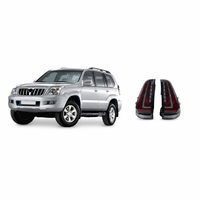 Feux arrière LED pour Toyota Land Cruiser Prado J120, barre lumineuse en forme de L ou de C fumée ou lampe arrière halogène 4x4 auto