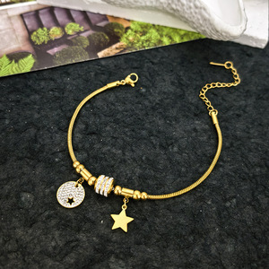 18K Gold Water-resistant Stainless Steel Butterfly Bracelet with Round <b>Snake</b> <b>Chain</b> Cubic Zirconia Trendy for Unisex Anniversary - Product Image 6