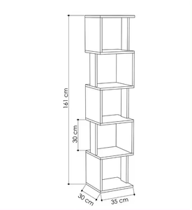 Nuevo Producto: Estantería Independiente, Librería de Madera, Exhibidor de Cubos, Estantería para Libros de 5 Niveles - Product Image 5