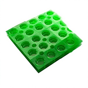 Plateau de rangement en PVC vert à trous circulaires, résistant à l'eau, écologique, pour l'emballage de biens industriels et de consommation (jetable) - Product Image 1
