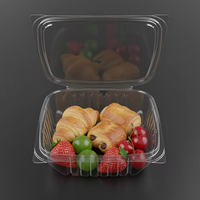 Barquette carrée en plastique transparent jetable personnalisée pour desserts, emballage alimentaire, boîte d'emballage pour biscuits, emballage pour collations