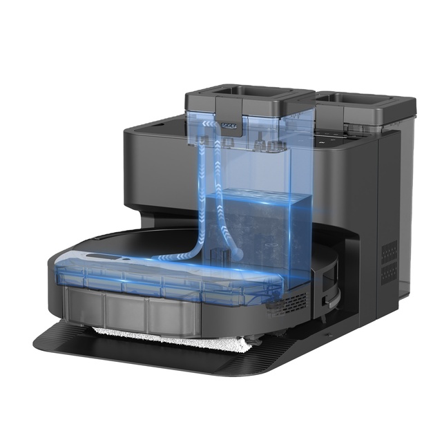 12000Pa Powerful Sweep and Mop Smart Robot Vacuum Cleaner with Auto Water Filling and Waste Draining System
