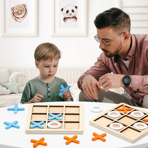 Personalizado Tic-tac-toe XO <span class=keywords><strong>ajedrez</strong></span> Educación Aprendizaje rompecabezas <span class=keywords><strong>juegos</strong></span> <span class=keywords><strong>de</strong></span> mesa pensamiento lógico doble batalla juguetes para niños niñas - Product Image 2