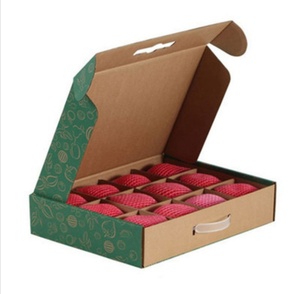 Boîte en <span class=keywords><strong>carton</strong></span> ondulé personnalisée pour l'expédition de fruits avec poignée oeuf légume boîte en <span class=keywords><strong>carton</strong></span> emballage de fruits papier ondulé fournir carré - Product Image 1