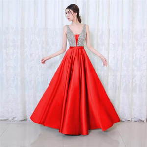 Vestido de Noche Elegante de Malla para Mujer, Sexy, con Cuello en V, Largo, con Lentejuelas, Superventas <span class=keywords><strong>2021</strong></span> - Product Image 2