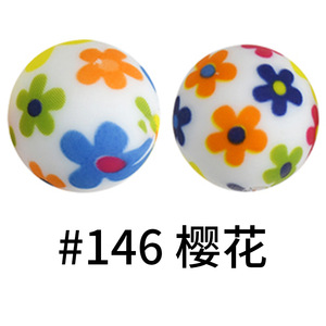 Fábrica barata al por mayor de colores sin BPA cuentas redondas de silicona DIY chupete cadena accesorios 15mm estampado de leopardo cuentas de silicona - Product Image 5