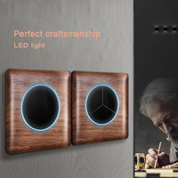 Interrupteur mural 86 boutons LED avec panneau en noyer, double pôle, style rétro, prise UK13, 250V, 1 à 4 gangs, universel 10A 20A