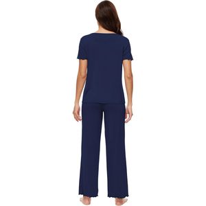 Ensemble de pyjama doux pour femmes personnalisé, manches courtes, viscose bambou, vêtements de nuit légers, coupe ample, S-XXL - Product Image 1
