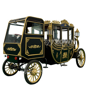 Carroza Real de Boda Eléctrica de 4 Ruedas con Adornos Dorados e Interior Rojo para Parque de Atracciones o Uso en Festivales - Product Image 5