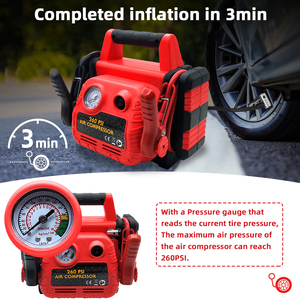 Avviatore di Emergenza con Batteria al Piombo-Acido, Stazione di Alimentazione 10000mAh con Cavi di Avviamento e Compressore d'Aria Portatile - Product Image 3