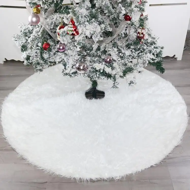 Factory Supplier Price For Christmas Faux Fur Tree Skirt Home Decoration Snowy White Christmas Tree Ornaments