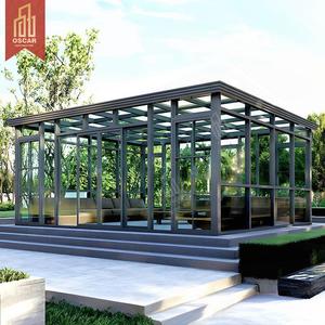 Salle de soleil étanche <span class=keywords><strong>Toit</strong></span> en verre trempé Cadre en <span class=keywords><strong>bois</strong></span> d'aluminium Hôtels de plein air Villas Resorts Bâtiments commerciaux Véranda - Product Image 1