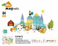 Jeu de tuiles magnétiques en boîte de fer blanc, mini-ensemble de voyage 3 cm, en matériau ABS, jouets de construction portables DIY, jouet éducatif STEM