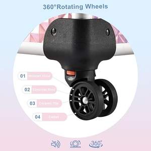 Maleta de Maquillaje con Ruedas, Maleta de Cosméticos Grande con 4 Bandejas y Ruedas Giratorias con Llave, Maleta para Salón de Belleza y Barbería - Product Image 5