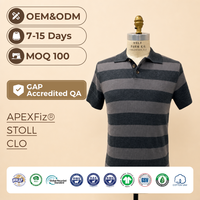 Pull en maille à col polo pour homme avec logo personnalisé, style preppy sport old money, 100% coton biologique OCS