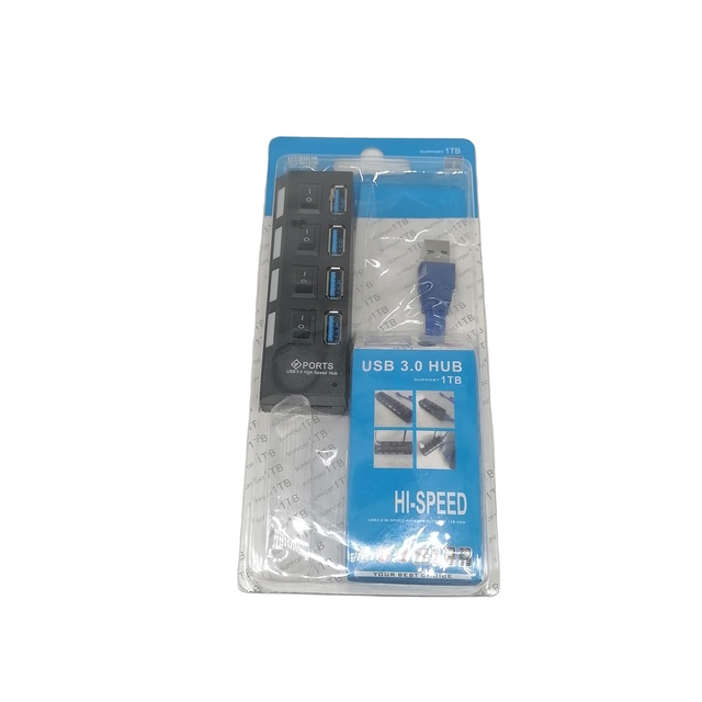 4-port USB3.0 HUB Hub High-speed Expansion USB3.0 Splitter One Drag Four with Independent Switch Docking Station