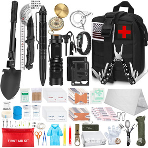 Kit d'outils de survie multifonctionnel portable avec équipement de premiers secours pour le camping en plein air, la randonnée, les situations d'urgence, imperméable, camouflage ACU - Product Image 2