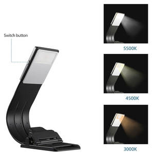 Lampe de lecture à clipser, rechargeable par USB, col flexible, 3 niveaux de gradation, portable, protection des yeux, lampe de livre - Product Image 2