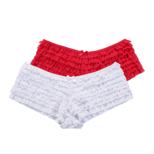 Las mujeres Sexy malla colmena Panty ropa interior de cintura baja Sexy corto de encaje de las niñas volantes bragas - Product Image 3