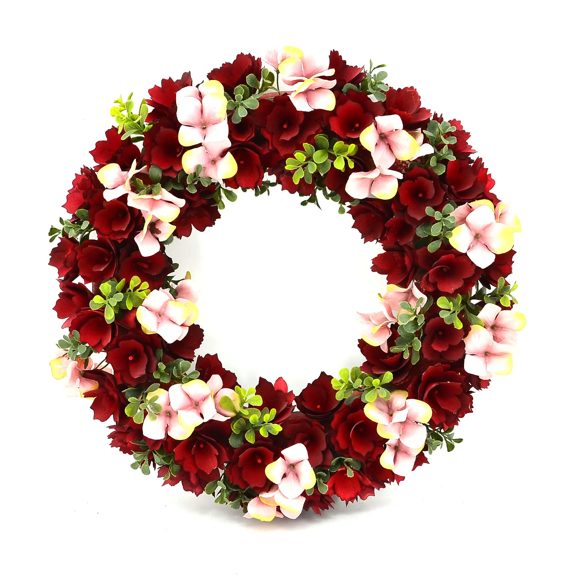 Wreath floral de madeira vermelha, rosa, encaracolado, suprimentos para <span class=keywords><strong>festa</strong></span> de dia dos namorados, decoração de casamento
