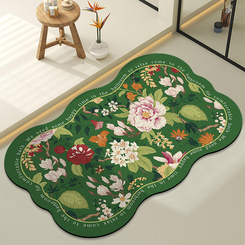 Flores verdes teñidas de azul.