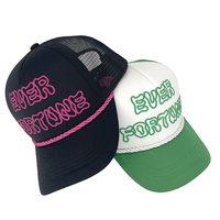 Gorra Deportiva de 5 Paneles para Verano, con Logotipo Personalizado, Negra, Unisex, Ajustable, de Malla, con Aspecto Desgastado, de Lujo