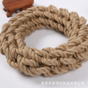 Collier en corde de chanvre durable pour chiens de taille moyenne à grande, jouet interactif pour animaux de compagnie, jouet à mâcher, diamètre extérieur 18 cm, 265 g, origine Zhejiang - Product Image 4
