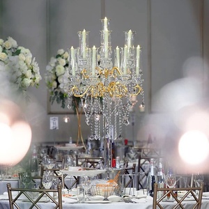 Evento decorazioni da tavola di nozze centrotavola <span class=keywords><strong>oro</strong></span> braccio candelabri in metallo 9 titolari di nozze candelabri di cristallo in vendita - Product Image 6
