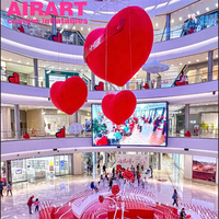 Coeur d'amour gonflable de décoration de la Saint-Valentin, coeur d'amour gonflable rouge pour accrocher d'intérieur