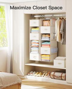 Home Classic 6-<b>Shelf</b> Foldable Hanging Closet Organizer Non-Woven Fabric Multifunction Storage for Living Room Clothing - Product Image 2