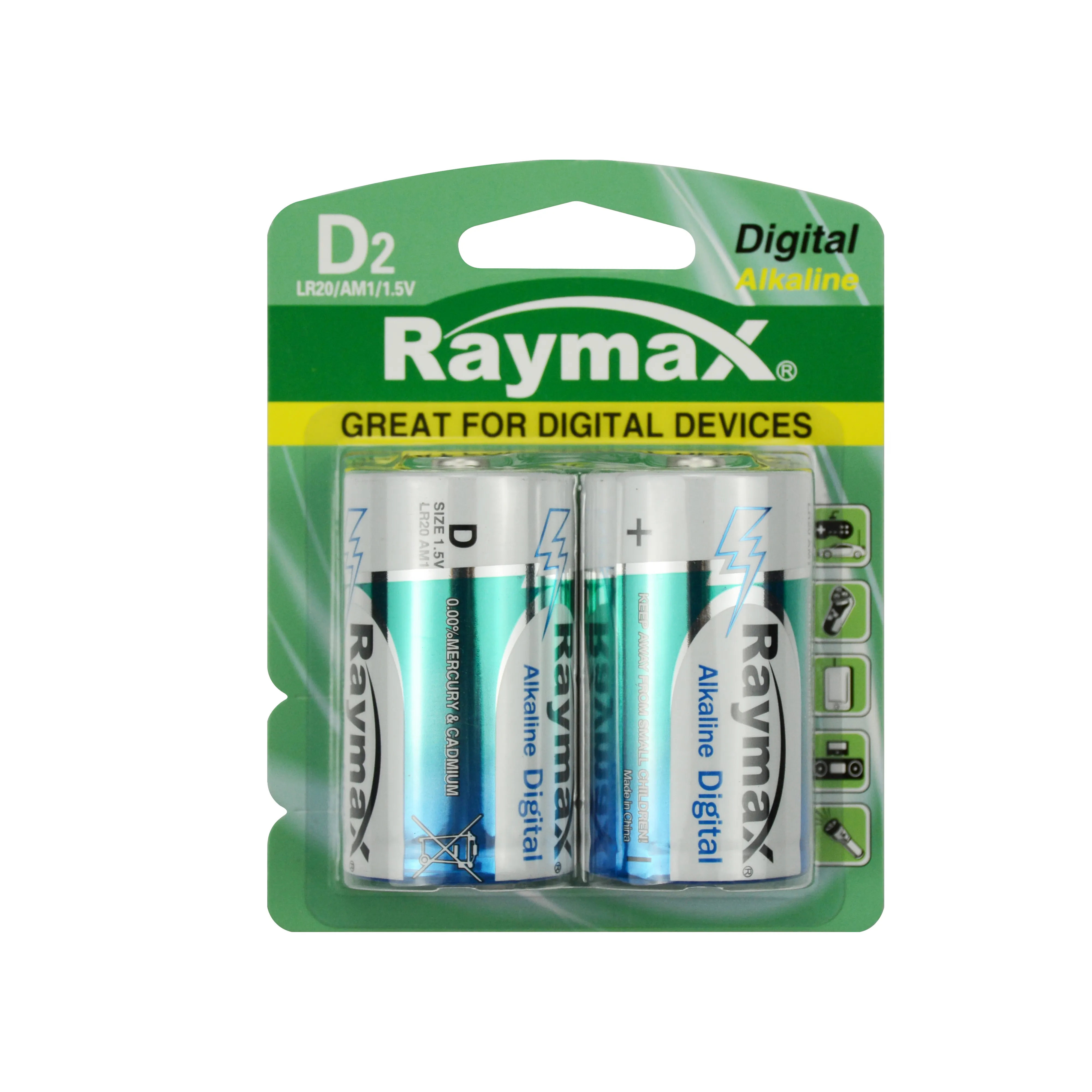 Raymax नवीनतम उत्पाद 1.5V LR20 डी सुपर क्षारीय बैटरी सूखी बैटरी के लिए रसोई वेंटीलेटर