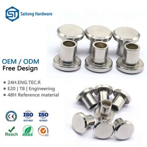 Rivets semi-tubulaires en acier inoxydable 304 de 3 mm à 5 mm, certifiés ISO, à tête cylindrique polie, service OEM industriel, marque Saitong, livraison gratuite - Product Image 1