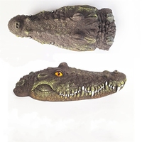 Statue d'animal créative Hippo Scary Zoom, tête de crocodile flottante en résine, figurine décorative pour bassin, peinte à la main, artistique