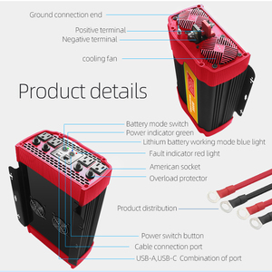 2000 Wát sửa đổi Sine Wave tinh khiết <span class=keywords><strong>Inverter</strong></span> cho xe hiển thị kỹ thuật số mất điện xe biến tần 60hz 12V 110V <span class=keywords><strong>2k</strong></span> Watts biến tần - Product Image 3