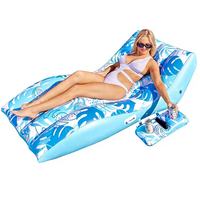 Chaise longue gonflable pour piscine, robuste, avec porte-gobelet amovible, chaise longue pour se prélasser au bord du lac ou de la plage