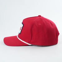 Venta al por mayor gorras de béisbol de algodón de 5 paneles logotipo bordado personalizado sombrero de cuerda de Golf ajustable punto fruta diseño Dobby de moda